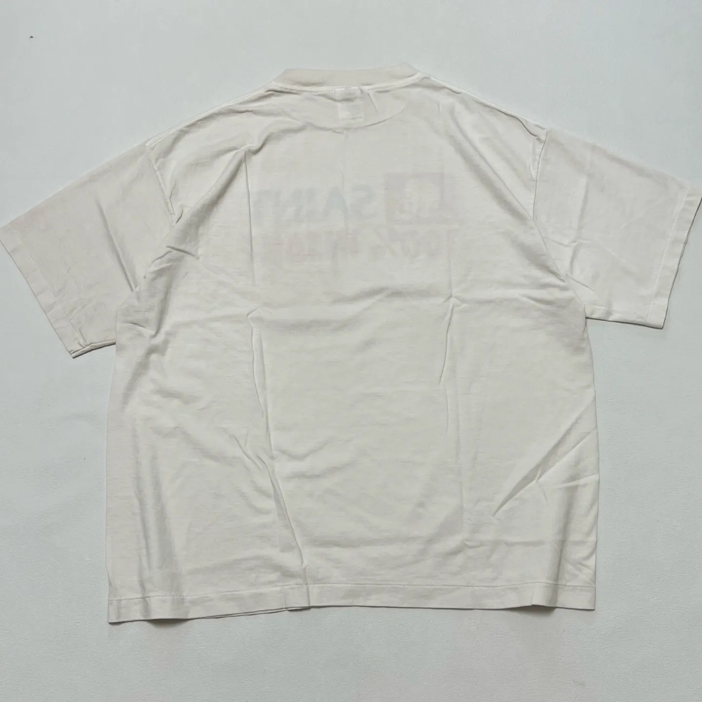 SAINT Mxxxxxx INSANE SS TEE/WHT Little Devil Angel TEE 100% INSANE slogan printed short sleeves off-white S-XL tube-woven fabric without side seams OE yarn original same weight correct version original main mark/wash mark/little angel security code original development no touch printing